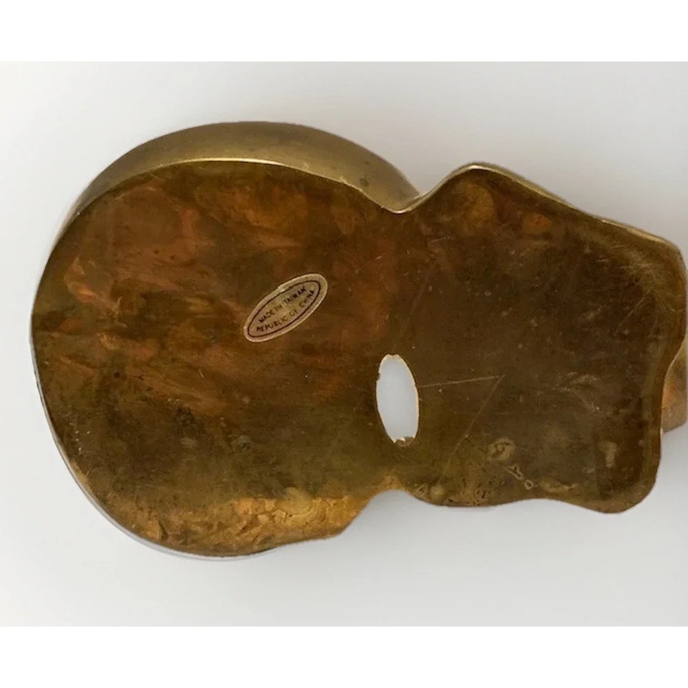 Vintage Brass Sleeping Cat Figurine Statue MCM Large 6